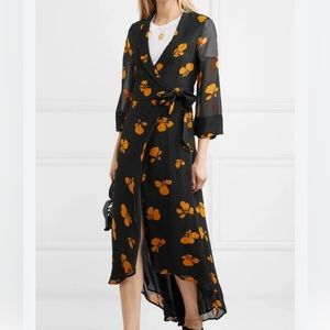 Ganni floral wrap dress
